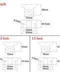 Technical diagram of Heavy Duty Fixed Caster Wheels For Carts And Workbenches 2 To 4 Pack Non Swivel Castors dimensions in inches.