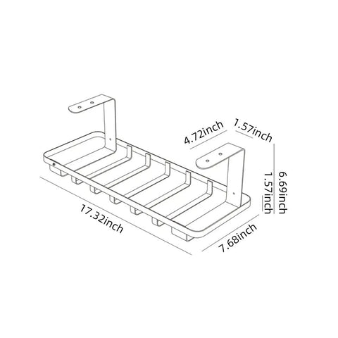 Heavy Duty Under Desk Cable Management Tray Designed As A Complete Game Changer For Crushing Cord Chaos Without Any Messy Drilling To Keep Your Workspace Looking Slick And Totally Stress Free In Matte White, dimensions displayed.