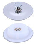 Stainless Steel Bathtub Drain Stopper with Flat Cover for 40-45mm Holes, showcasing a shiny silver top and white base for effective drainage.