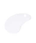 Curved Dough And Bowl Scraper In White, Durable Plastic Kitchen Tool for batter and dough with a flexible edge, top view