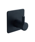 Heavy Duty Matte Black Double Wall Hook For Robes And Bath Towels Rustproof Stainless Steel Coat Rack Holder mounted on a wall.