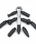 Close-up of Premium Two Piece Auto Body Dent Repair Kit With Slick Dent Remover Pen and Drop In Heads on a white background.