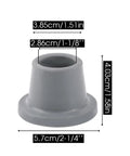 8 Pack Replacement Feet For Shower Chair With Large Base Non Slip Grippy Rubber Caps shown with dimensions