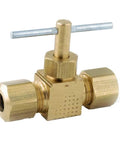 Anderson Metals brass shut-off valve 759106-04 with T-handle and compression fittings