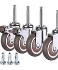 Four Pack Silent Rubber Caster Wheels Deliver A Legit Ultra Smooth Glide With Double Ball Bearing Swivel Action And Heavy Duty Carbon Steel Brackets for furniture.