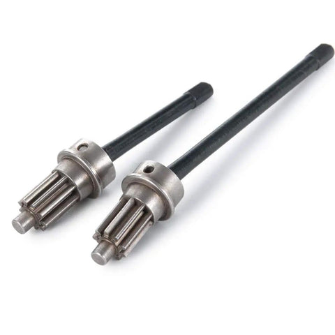 Front CVD Axle Shaft Set With Portal Drive Input Gear for 1 to 10 RC TRX 4, steel construction, close-up view.