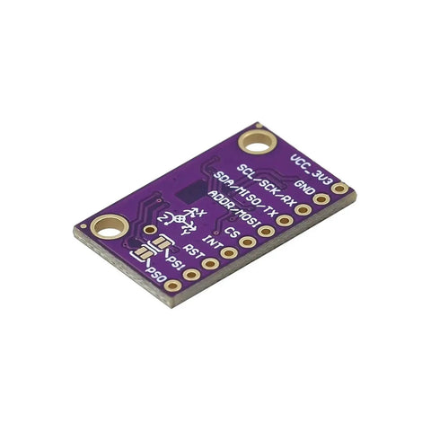 Purple 9DOF Sensor Module With BNO080 BNO085 For DIY Robotics And Embedded Projects Ultra Accurate 9 Axis IMU With Gyro Accelerometer And Magnetometer I2C And UART Compatible Ideal For Drones Wearables And Prototyping.