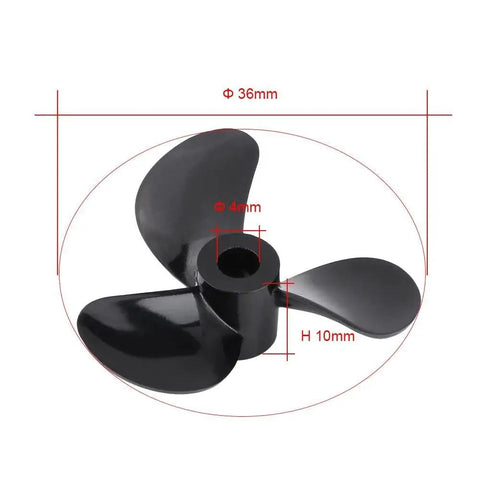 RC Boat Propeller Set with 3 Blades for 4mm Shafts Lightweight Plastic Outboard Propeller Pair for Remote Control Boats
