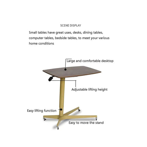 Adjustable Rolling Overbed Table With Smooth Casters And Easy Height Flex To Keep You Comfy On The Couch, large desktop, adjustable height, mobile design.