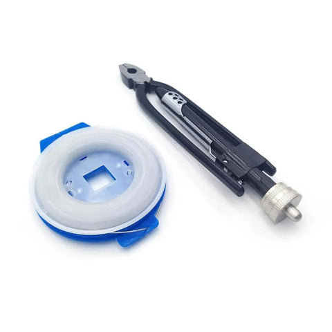 Beefy Pro Grade Heavy Duty Lock Wire Twisting Tool Set With Stainless Steel Jaws and wire spool on white background