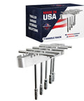 T Handle Rack Organizer For Tool Box Or Wall Mount Aluminum Wrench Holder That Holds Up To 9 T Handle Wrenches, Bright Silver Finish