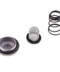 Premium Gy6 Oil Filter Mesh Spring Set With Drain Plug And Secure Aluminum M30 Screw Plus Rubber O-ring For Perfect Seal And Leak Free Performance On Your Scooter Or ATV Engine, shown with mesh filter, spring and drain plug