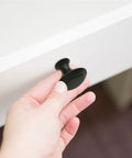 Hand pulling Set Of 12 Black Round Cabinet Knobs 1.18 Inch With Screws Matte Finish Stainless Steel Knobs On Zinc Alloy Bases