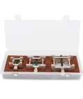 3 Piece Watch Repair Tool Set With Plastic Movement Holder in box, metal holders for adjusting and disassembling movements