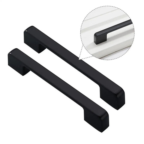 Matte Black Zinc Alloy Cabinet Pulls And Furniture Handles 1 Pair For Wardrobe And Kitchen Cabinets Cupboard Drawer Knobs Hardware With Sleek Finish