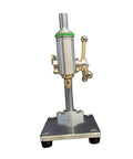 Mini Bench Drill Press With Solid Aluminum Alloy Body, Brass Spindle For Jewelry Metal Wood Crafting on a stable base.