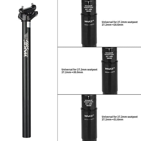 Alloy Bike Seatpost 27.2 X 400mm With Four Size Shim Spacers 28.6 30.4 30.9 31.6 for Mountain Road BMX MTB