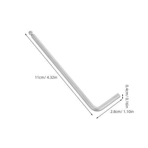 Durable 2Pc Metric Hex Key Wrench Set With Ball End Design Built From Heavy Duty Alloy Steel For Tough Jobs Featuring A Matte Chrome Finish That Looks Cool And Performs Like A Champ. 11cm ball-end hex key wrench, alloy steel, 2.8cm bend