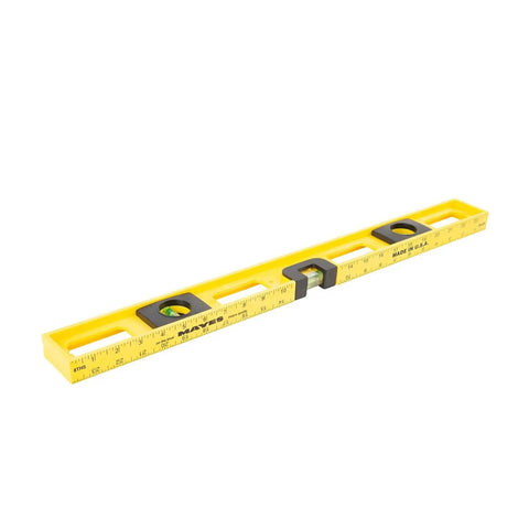 24 Inch Magnetic Top View Level Made In Usa Featuring Three Precision Vials For Dead On Accuracy Heavy Duty Frame with ruler marks.