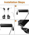 Installation steps for Universal 60W Motorcycle LED Light Bar Kit With On Off Switch For 7 8 Inch Handlebars Dirt Bike