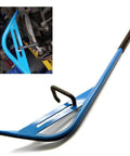 Blue Wishbone Extractor Tool For Car Suspension with Steel Tube, Hook, shown during ball joint removal and disassembly