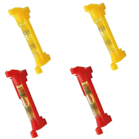Hanging Line Level for Precise Horizontal Bubble Measuring set featuring yellow and red levels, ideal for construction tasks.