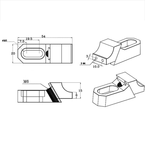 Rock Solid Side Clamp Vise 2 Pack Made From Hardcore S136H Steel Built Tough For CNC Milling Jobs technical drawings and dimensions.