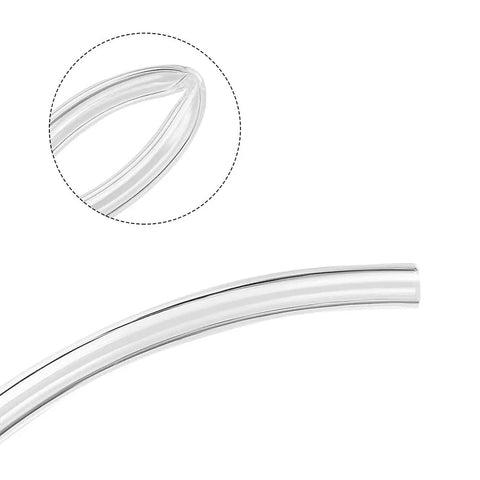Close-up of Clear PU Pneumatic Air Tubing 10mm OD By 6.5mm ID 10 Meter Length, showing flexibility and transparency