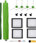 Go-To Replacement Parts Kit For Roomba I Series Vacuums with dual rubber brushes, HEPA filters, and side brushes displayed