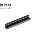 Slotted Spring Pins 1.7mm X 8mm Black 30 Pack Carbon Steel Roll Dowel Tension Pins, single pin view