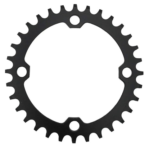 Round Oval Narrow Wide Chainring 104 BCD 34T for 6-12 Speed Bikes, Black Anodized 7075 Aluminum, Fits Shimano SRAM Cranks