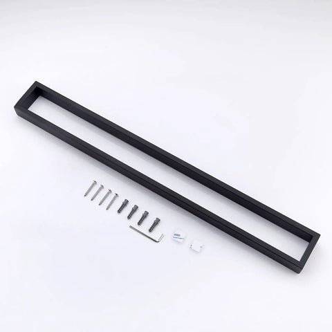 Matte Black 24 Inch Towel Bar Wall Mount For Bathrooms, with mounting hardware, SUS 304 Stainless Steel, modern accessory