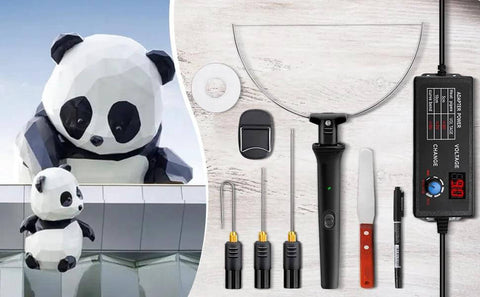 Black foam cutter pen tool kit with voltage controller and 3 replacement tips.