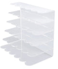 Clear Acrylic Desk Organizer With Five Compartments For Mail And Office Supplies, Vertical Desktop Letter Sorter