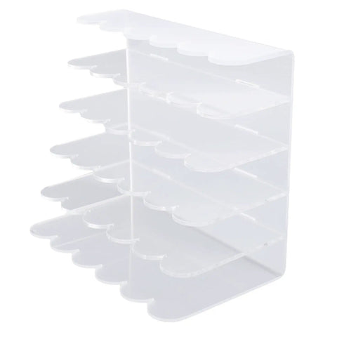 Clear Acrylic Desk Organizer With Five Compartments For Mail And Office Supplies, Vertical Desktop Letter Sorter
