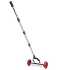 Labor Saving No Fuss Lawn Dethatcher With Wheels Roller Rake For Lawn Care Durable Stainless Steel Blades And Tines Heavy Duty Yard Dethatcher