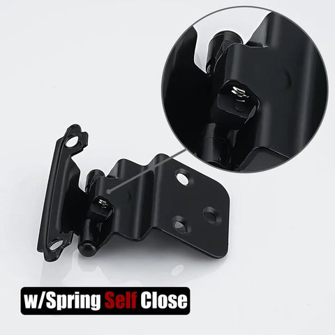 Three Eighths Inch Inset Cabinet Door Hinges Matte Black Finish 60 Pack Heavy Duty Self Closing Flush Face Mount Cupboard