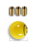 Universal JDM Racing Smile Face Yellow Resin Gear Shift Knob For Manual 5 Or 6 Speed Cars With Durable Acrylic Build and Adapters