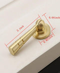 Two Pieces Brass Tear Drop Cabinet Knob Pulls Pendant Antique Style Gold Hardware For Cabinets Drawers Dressers And Furniture With 2 By 0.64 Inches Length And 0.92 Inch Diameter Gasket, show the size guidelines on a white background
