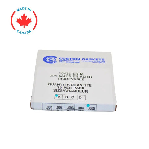 Box of Stainless Steel Slotted Shim Replacement Kit 2 By 2 Inch Pack Of 20 Shims With Thicknesses From 0.001 To 0.125 Inches For Precise Adjustments Pro Grade Heavy Duty Rust Resistant 304 Grade Steel