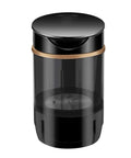 Compact Portable Mini Washing Machine That Is A Total Game Changer, lightweight black washer with gold accents.