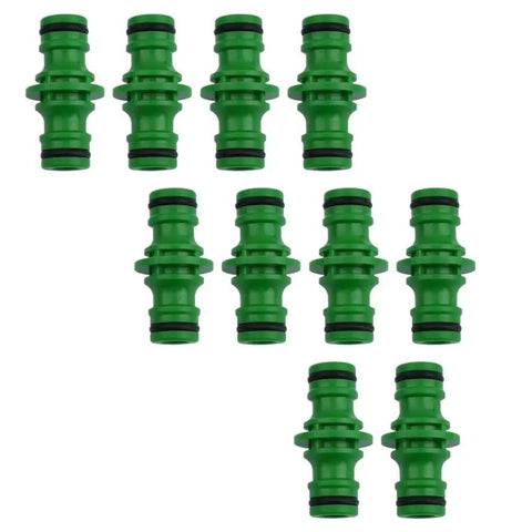 10 Pack Double Male Hose Pipe Connectors Quick Fit Plastic Adapters With Rubber O Ring For Garden Watering Hoses ABS Quick Connectors