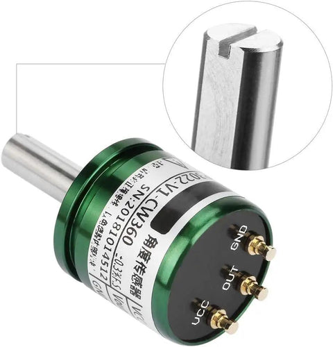 Close-up of a Rotatable Hall Effect Sensor With Full Circle 360 Degree Angle Readout And Pro Grade 0 To 5V Output 12 Bit Resolution