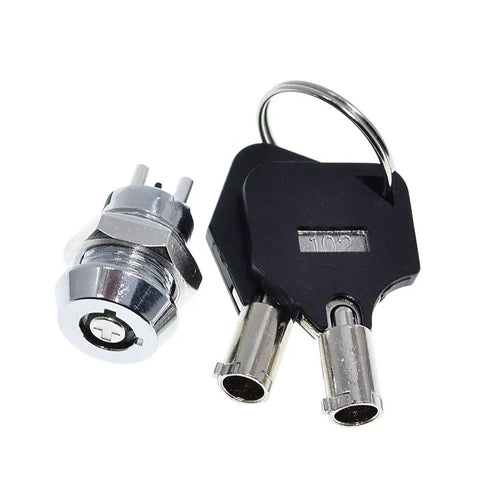 Super Tough 12 Mm Stainless Steel Security Key Lock Switch For Vending Units And Phones Double Side Pull Out Includes Two Keys Plus Hardware Quick Install Wear Resistant And Anti Rust Finish Keeps Your Stuff Locked Down Safe For Any Spot, 12mm stainless steel lock with keys