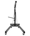 Heavy Duty Folding Hydraulic Engine Lift 2 Ton Cherry Picker With Electric Hoist And Thick Carbon Steel Frame side view on wheels.