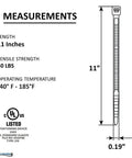 Diagram of 11 Inch White Nylon Zip Ties 1000 Pack 50 Lb Tensile Strength Self Locking Cable Ties For Indoor Outdoor Use Natural Nylon 6 6