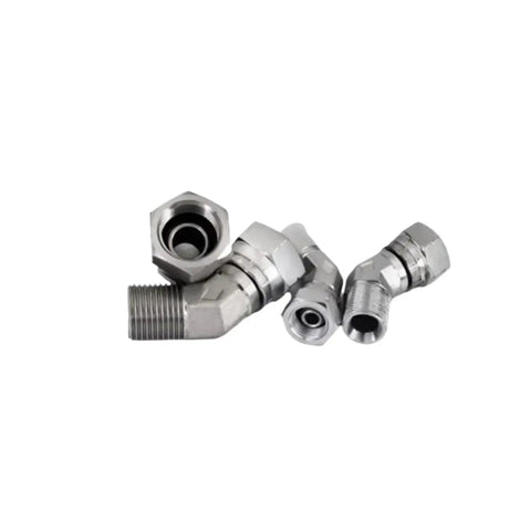 Badass 45 Hydraulic Pipe Fitting Connector Adapter Coupler Male Thread 45 Degree Sizes 1/4 3/8 1/2 3/4 1 1/4 1 1/2 Inches Flexible Design To Stop Leaks And Make Installation Snappy For Heavy Duty Jobs Always, metal 45-degree hydraulic fittings