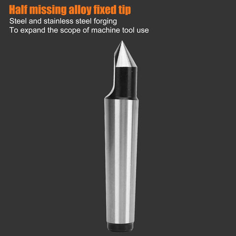 Pro Grade MT2 60 Degree Half Notched Dead Center For High Speed CNC Lathes Hardened Alloy Head High Carbon Steel Precision Ground