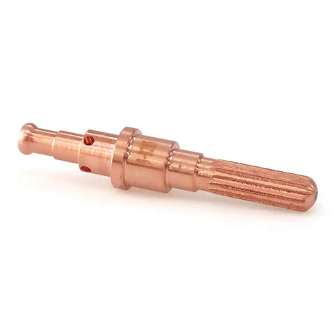 Close-up of a single copper nozzle from 10 Pack 9-8210 Plasma Nozzles And 10 Pack 9-8215 Plasma Electrodes For Thermal Dynamics SL60 And SL100 Cutting Torch Consumables Replacement Parts Premium Replacement Parts For Heavy Duty Pro Grade Use