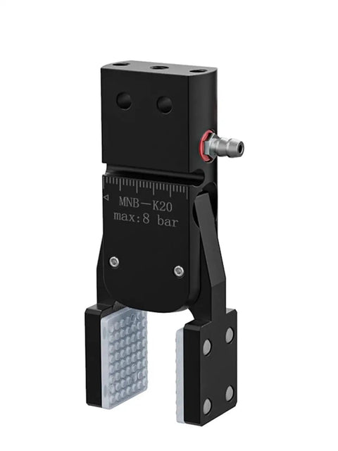 MiniA H And MiniAk Series Wideband Magnetic Pneumatic Water Nozzle Arm Fixture Gripper Clip in black, front view
